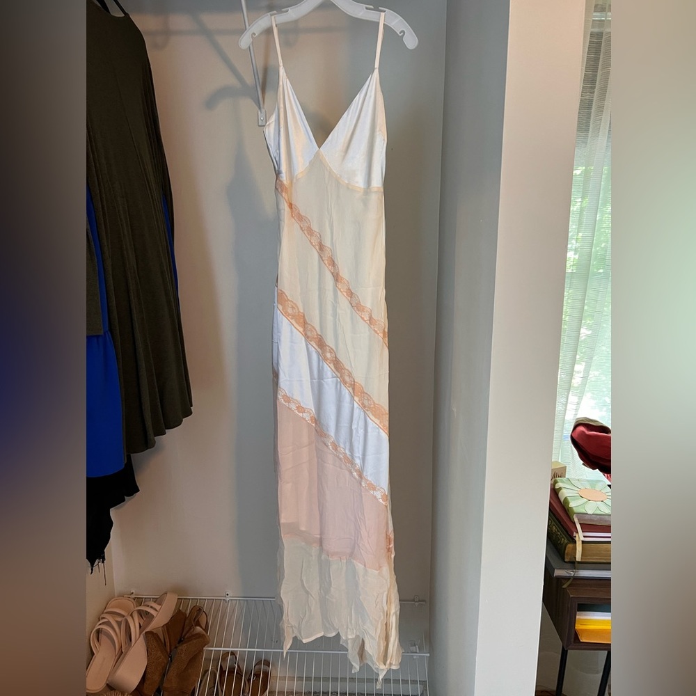Silk and chiffon maxi dress